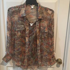 Christopher & Banks Sheer Blouse with Matching Camisole